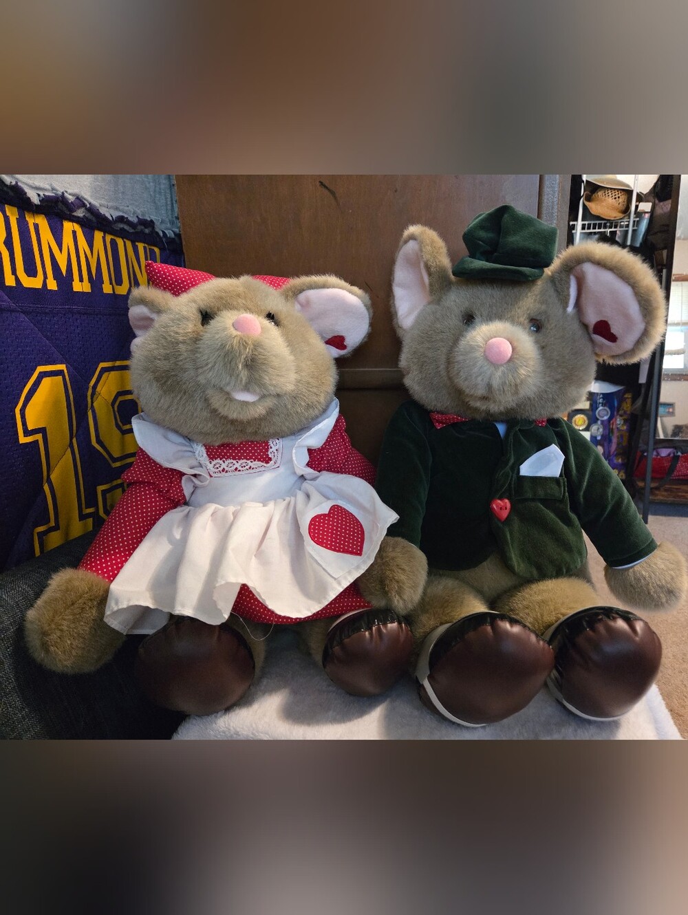 Vintage 1993 Country Mouse & City Mouse Plush Pair Commonwealth Random House 20"